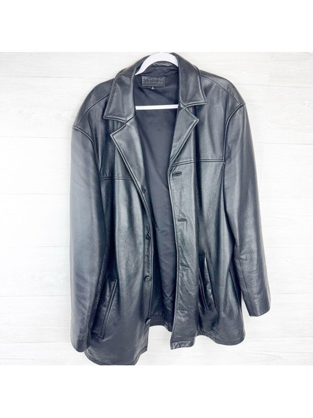 John Ashford Vintage Button Down Leather Coat